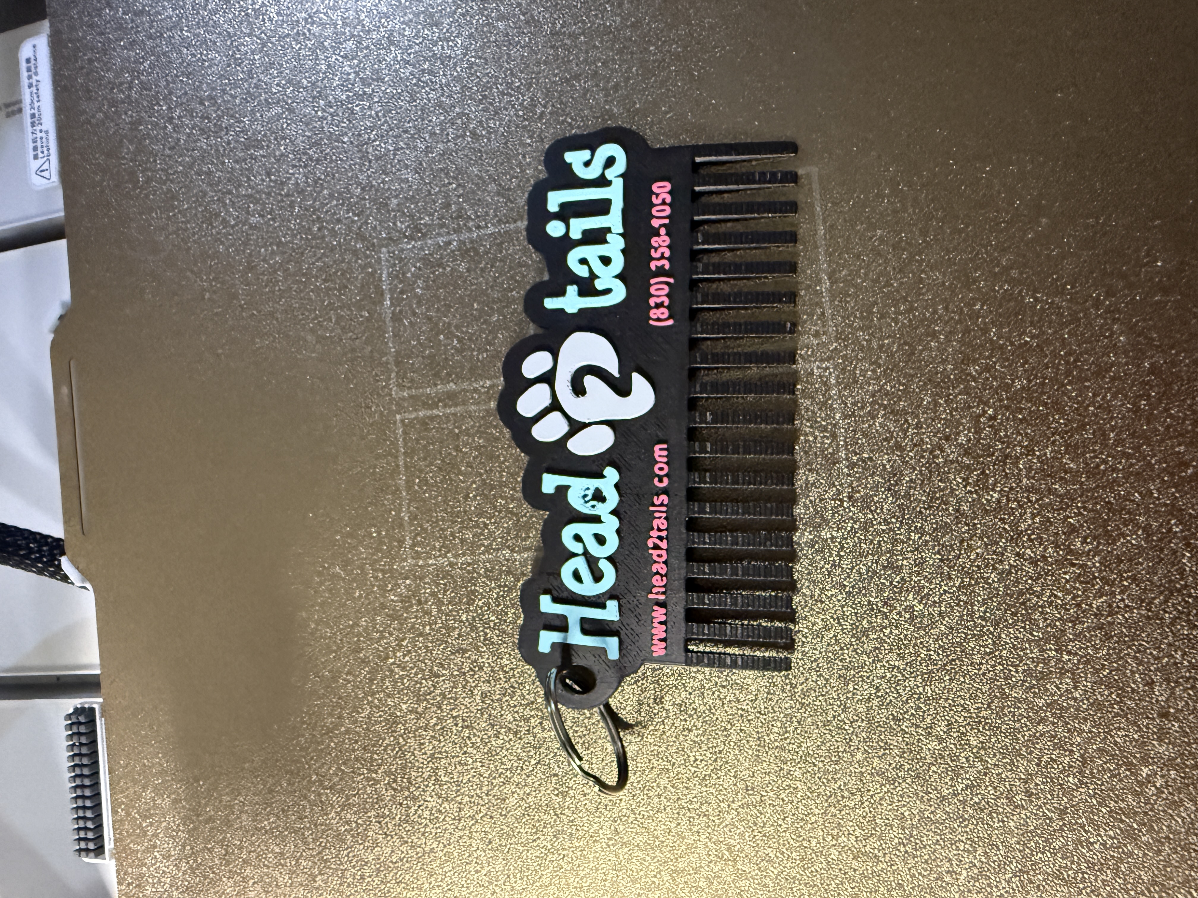 Custom Comb Keychain Front